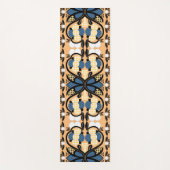 Ests blauw en geel bloemkool kunst yogamat (Voorkant)