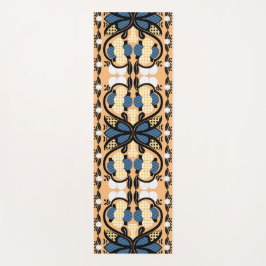 Ests blauw en geel bloemkool kunst yogamat