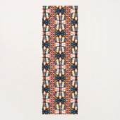 Ests blauw en geel bloemkool kunst yogamat (Achterkant)