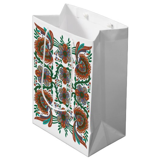 Ests bloemenpatroon Medium Cadeauzakje (Voorkant Gekanteld)