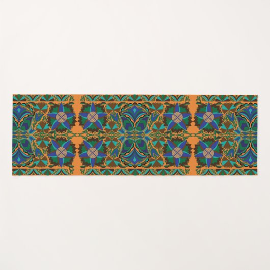 Ests Blue folk art flower patroon Yogamat (Voorkant (horizontaal))