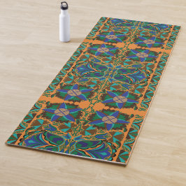 Ests Blue  folk art flower patroon Yogamat