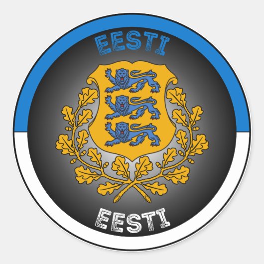 Ests Erfgoed Embleem Ronde Sticker (Voorkant)