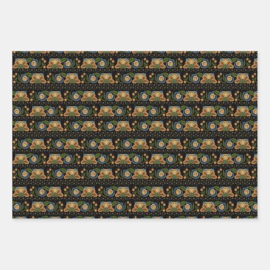 Ests  folk floral embroidery inpakpapier vel (Voorkant 3)