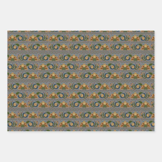 Ests  folk floral embroidery inpakpapier vel (Voorkant 2)