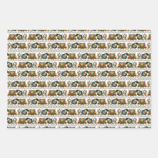 Ests  folk floral embroidery inpakpapier vel (Voorkant)