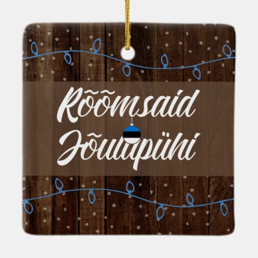 Ests kerst van de kerst, Rõmzei Jõulupühi Keramisch Ornament (Achterkant)