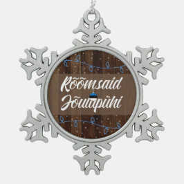 Ests kerst van de kerst, Rõmzei Jõulupühi Tin Sneeuwvlok Ornament