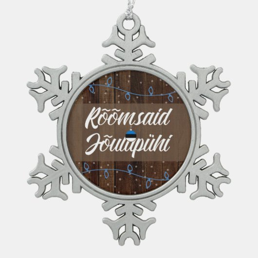 Ests kerst van de kerst, Rõmzei Jõulupühi Tin Sneeuwvlok Ornament (Voorkant)
