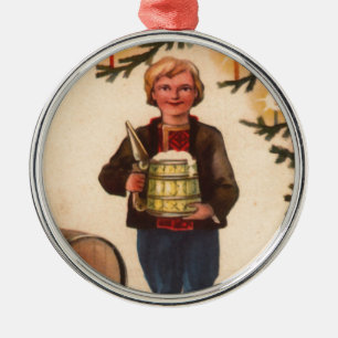 Ests Man met kerstboomversiering Metalen Ornament