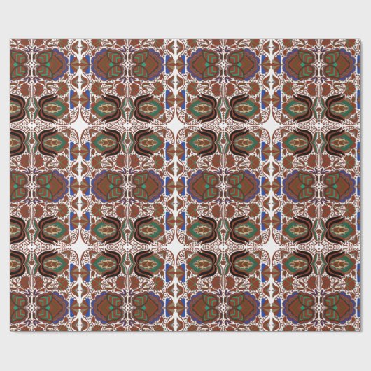 Ests ritueel folkpatroon met bloemen cadeaupapier (Vlak)