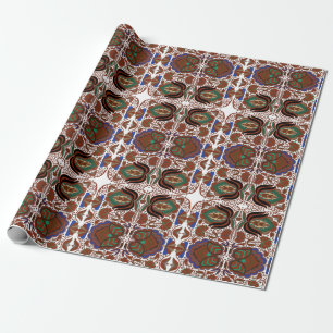 Ests ritueel folkpatroon met bloemen cadeaupapier