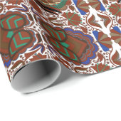 Ests ritueel folkpatroon met bloemen cadeaupapier (Rol Hoek)