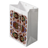 Ests ritueel folkpatroon met bloemen medium cadeauzakje (Voorkant Gekanteld)