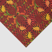 Ests rood  volkskunst bloemenontwerp tissuepapier (Detail)