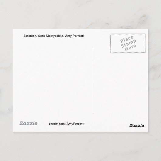 Ests, Seto Matryoshka Briefkaart (Achterkant)