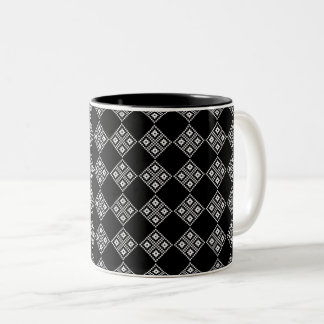 Ests zwart-witpatroon tweekleurige koffiemok