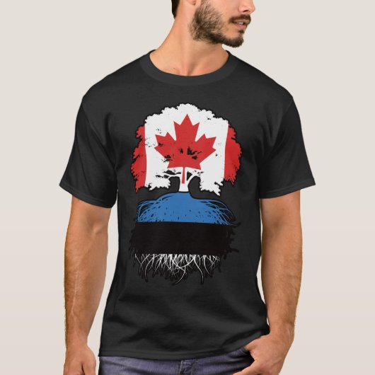 Estse Canadese Canadese boomstamvlag T-shirt (Voorkant)
