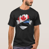 Estse Canadese handpalen met geroosterde rotsvlag T-shirt (Voorkant)
