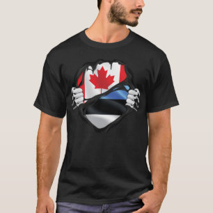 Estse Canadese handpalen met geroosterde rotsvlag T-shirt