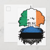 Estse Ierse boomrootenvlag Briefkaart (Voorkant / Achterkant)