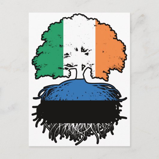 Estse Ierse boomrootenvlag Briefkaart (Voorkant)