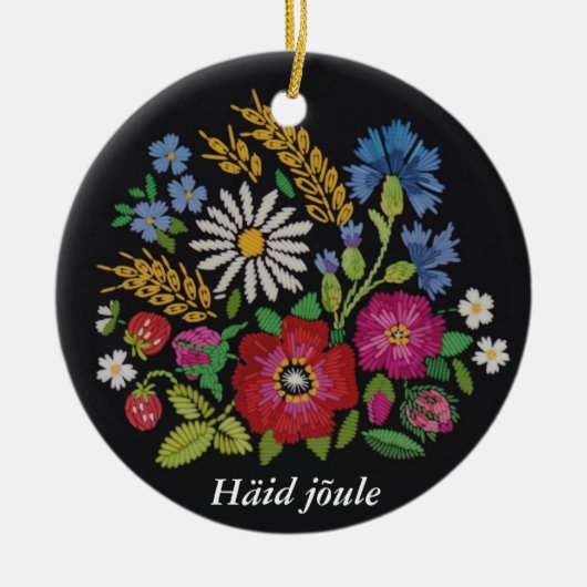 Estse kerstversiering - Muhu geïnspireerd Keramisch Ornament (Voorkant)