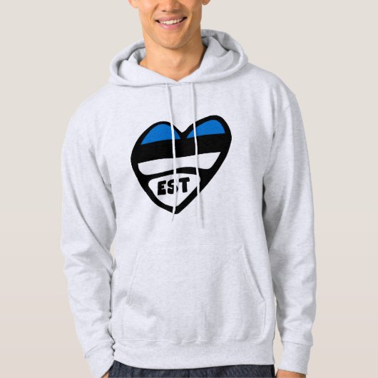 Estse landcode Vlaggenkop, EST Hoodie (Voorkant)