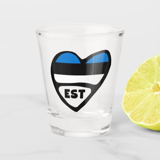 Estse landcode Vlaggenkop, EST Shot Glas (Voorkant)