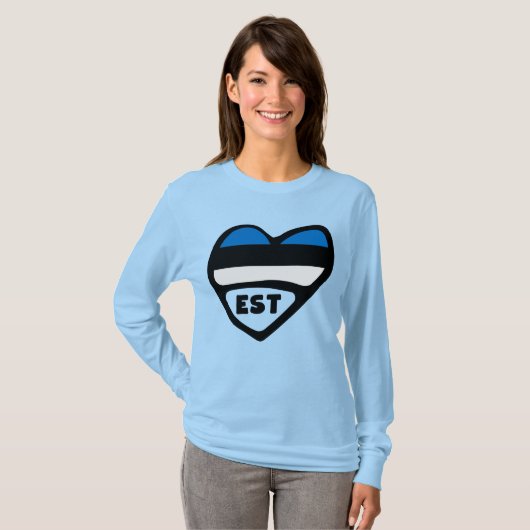 Estse landcode Vlaggenkop, EST T-shirt (Voorkant volledig)
