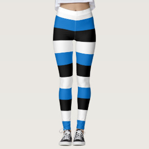 Estse nationale vlagkleuren horizontaal gestreept leggings