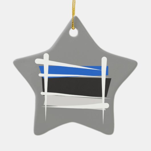 Estse penseelvlag keramisch ornament (Voorkant)
