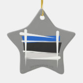 Estse penseelvlag keramisch ornament (Achterkant)
