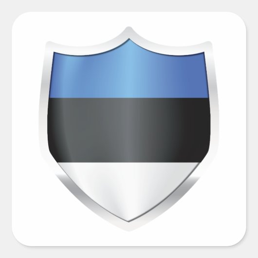 Estse Silver Shield Flag Vierkante Sticker (Voorkant)