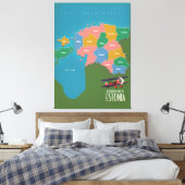 Estse Vintage-kaart poster Canvas Afdrukken (Insitu (Slaapkamer))