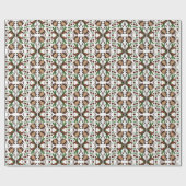 Estse vintage volks kunst bloemendesign cadeaupapier (Vlak)