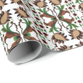 Estse vintage volks kunst bloemendesign cadeaupapier (Rol Hoek)