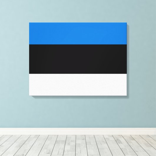 Estse vlag canvas afdruk (Insitu (Houten vloer))