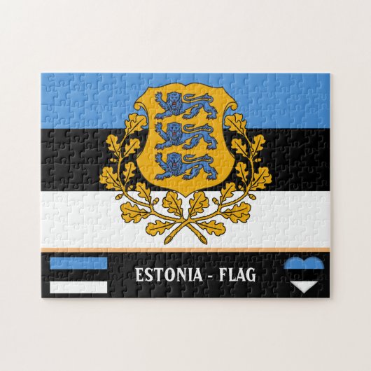 Estse vlag & Estland - land, vakantie/sport Legpuzzel (Horizontaal)