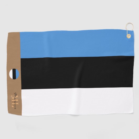 Estse vlag & Estland monogrammen / golfhanddoek (Horizontaal)