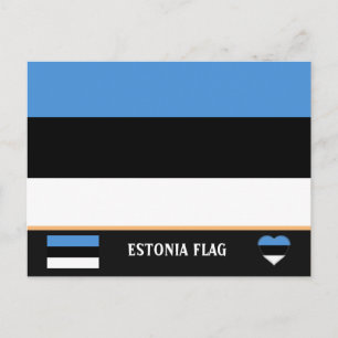 Estse vlag & Estland - reizen, vakantie/sport Briefkaart