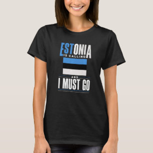 Estse vlag Estland roept op tot toetreding tot de T-shirt