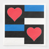 Estse vlag Heart Fun Patriotic Estonia Party Servet (Voorkant)