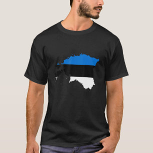 Estse vlag in Estland omtrek Estland T-shirt