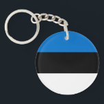 Estse vlag sleutelhanger<br><div class="desc">Patriottische vlag van Estland.</div>