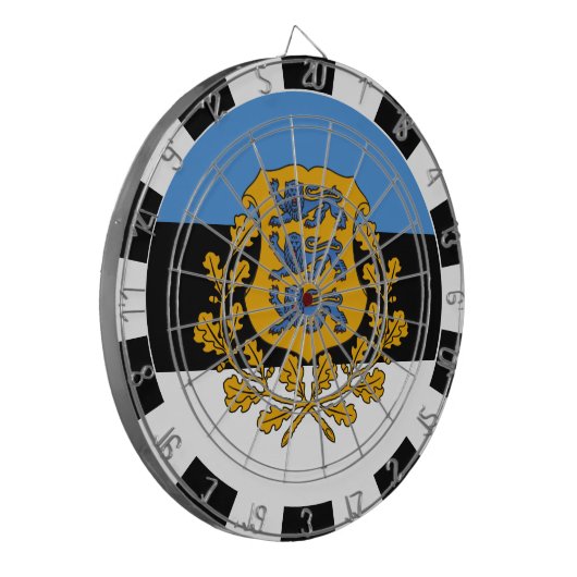 Estse vlag/spelraad dartbord (Voorkant Links)