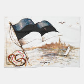 Estse vlag Tea Towel Theedoek (Horizontaal)