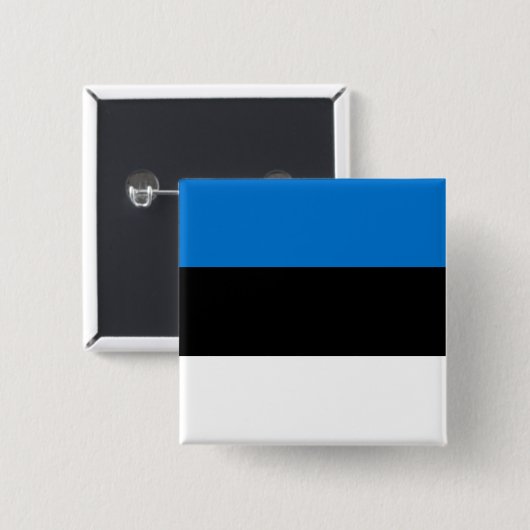 Estse vlag vierkante button 5,1 cm (Voorkant /achterkant)