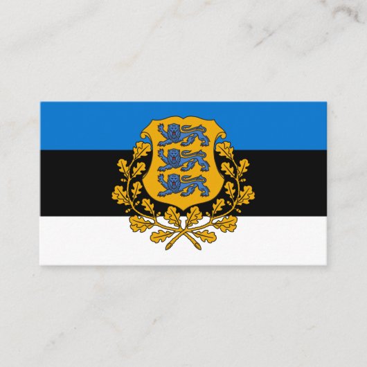 Estse vlag & wapen, vlag van Estland Visitekaartje (Voorkant)