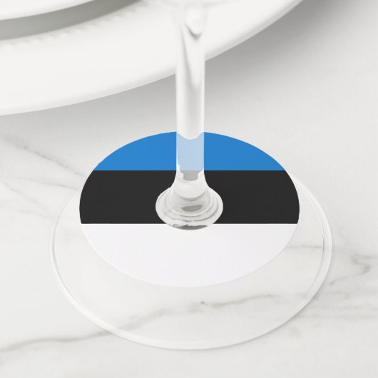 Estse vlag wijnglaslabel (Dichtbij)